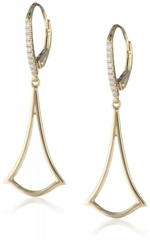 Badgley Mischka Fine Jewelry 18KT Yellow Gold White Diamond Arabesque Earrings For Women
