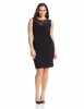 Calvin Klein Plus-Size Sleeveless Lace Banded Black Dress For Women
