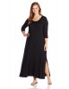 Karen Kane Plus-Size Long Sleeve Maxi Black Dress For Women