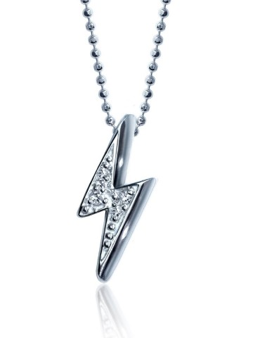 Alex Woo - "Little Rock Star" White Lightening Bolt Pendant Necklace