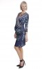 Olian Maternity Printed "Marla" Ruched Side Faux Wrap Dress