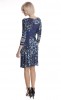 Olian Maternity Printed "Marla" Ruched Side Faux Wrap Dress