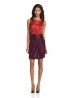 HALSTON HERITAGE - Sleeveless Colorblocked Dress with Twisted Knot Detail For Women