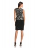 DKNYC Sleeveless Crewneck Sweater Dress with Printed Top and Ponte Skirt For Women