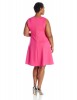 Calvin Klein Plus-Size Pleat Front Fit and Flare Sleeveless Dress For Women
