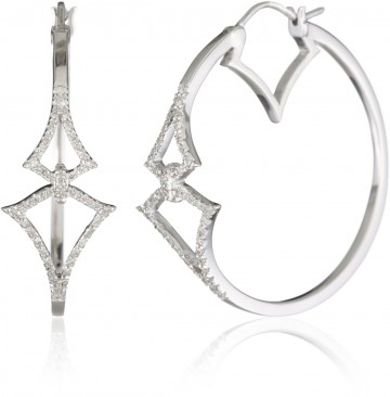 Badgley Mischka Fine Jewelry Signature Diamond Hoop Earrings For Women