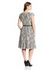 Anne Klein Plus-Size Cap Sleeve Black/Cream Print Swing Dress For Women