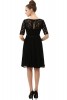 Momo Maternity "Alice" Bow Belt Pleated Lace 1/2 length Sleeves Fit & Flare Dress