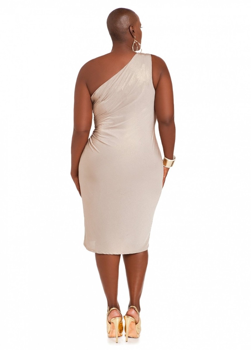 ashley stewart black and gold dress