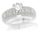 Chandni Jewels - 3.07 Carat IGI Certified 14K White Gold Exquisite Bezel Set Princess Cut And Pave Set Round Diamond Engagement