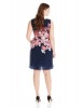 Adrianna Papell Plus-Size Sleeveless Placed Rose Print Dress For Women