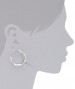 Kara Ross - "Geometric" Size 35 mm White Sapphire Small Hoop Earrings For Women