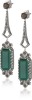 Badgley Mischka Fine Jewelry Champagne Diamonds Green Agate and Smokey Quartz Earrings For Women