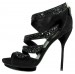 Gucci - Rachel Black Beaded Suede High Heel Platform Sandal For Women