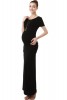 Momo Maternity "Scarlet" Short Sleeves Tee Shirt Column Black Dress