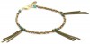 Ettika Brass Bead and Chain Anklet Hishi Turquoise Nugget Accent Beads For Women