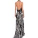 Escada Couture Halter Silk Velvet Burnout Gown Dress