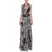 Escada Couture Halter Silk Velvet Burnout Gown Dress