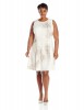 Calvin Klein Plus-Size White Printed Fit and Flare Dress For Women