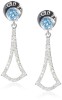 Badgley Mischka Fine Jewelry - Blue Topaz and White Diamonds with Top Arabesque Drop Earrings For Women