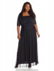 Adrianna Papell Plus-Size Elbow-Sleeve Pleated Skirt Ruched Bodic Gown With Jacket Dress For Women