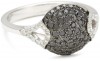 Badgley Mischka Fine Jewelry Round Pave Black and White Diamond Ring, Size 7 For Women
