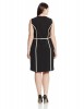 Calvin Klein Plus-Size Paneled Sheath Crew Neck Dress For Women
