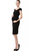 Momo Maternity "Reagan" Black Fitted Tee Scoop neck Cap sleeves Dress