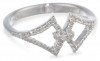 Badgley Mischka Fine Jewelry Sterling Silver White Diamond Interlocking Arabeque Ring, Size 7 For Women