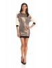 Trina Turk - Denise Metallic Front Short Sleeve Sweater Dress For Women