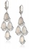 Badgley Mischka Fine Jewelry Grey Moonstone and Champagne Diamonds Chandelier Drop Earrings For Women