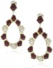 Kara Ross - "Nugget" Ruby and White Sapphires Oval Gemstone Drop Earrings For Women