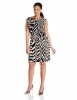 Calvin Klein Plus-Size Cap Sleeve Printed Side-Ruched Dress For Women