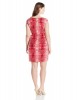 Calvin Klein Plus-Size Cap Sleeve Printed Side-Ruched Dress For Women