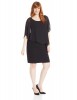 Adrianna Papell 55% Discount On Plus-Size Chiffon Drape Overlay Banded Dress For Women