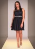 Ashley Stewart Plus Size Lace Top Beaded Sleeveless Dress For Women