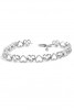 Jessica Simpson Silver Diamond Heart Link Bracelet (0.07 cttw) For Women